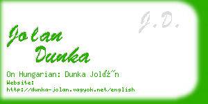 jolan dunka business card